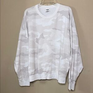 PINK Victoria's Secret White Camouflage Sweatshirt SZ XL
